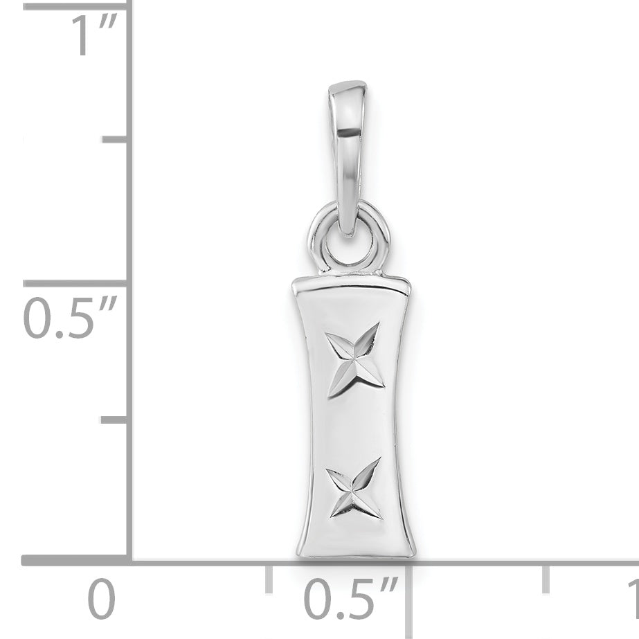 Sterling Silver Polished Diamond-Cut Initial I Pendant