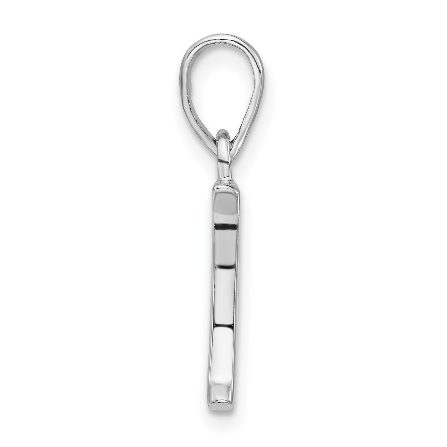 Sterling Silver Polished Diamond-Cut Initial P Pendant