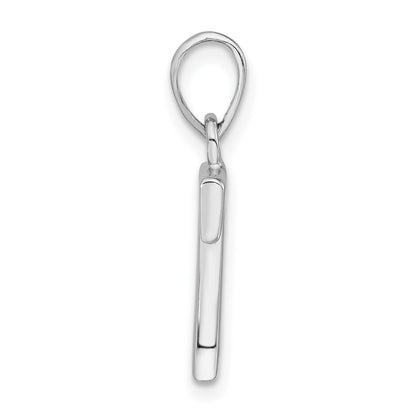 Sterling Silver Polished Diamond-Cut Initial T Pendant