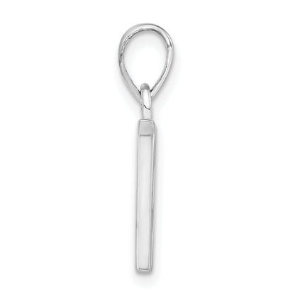 Sterling Silver Polished Diamond-Cut Initial W Pendant