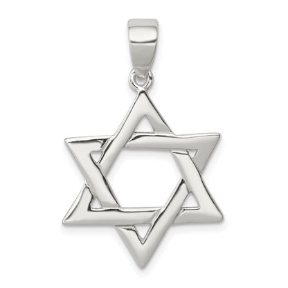 Sterling Silver Polished Star Of David Pendant