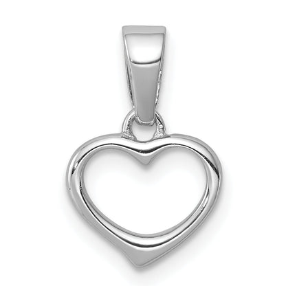 Sterling Silver Rhodium Plated Open Heart Pendant