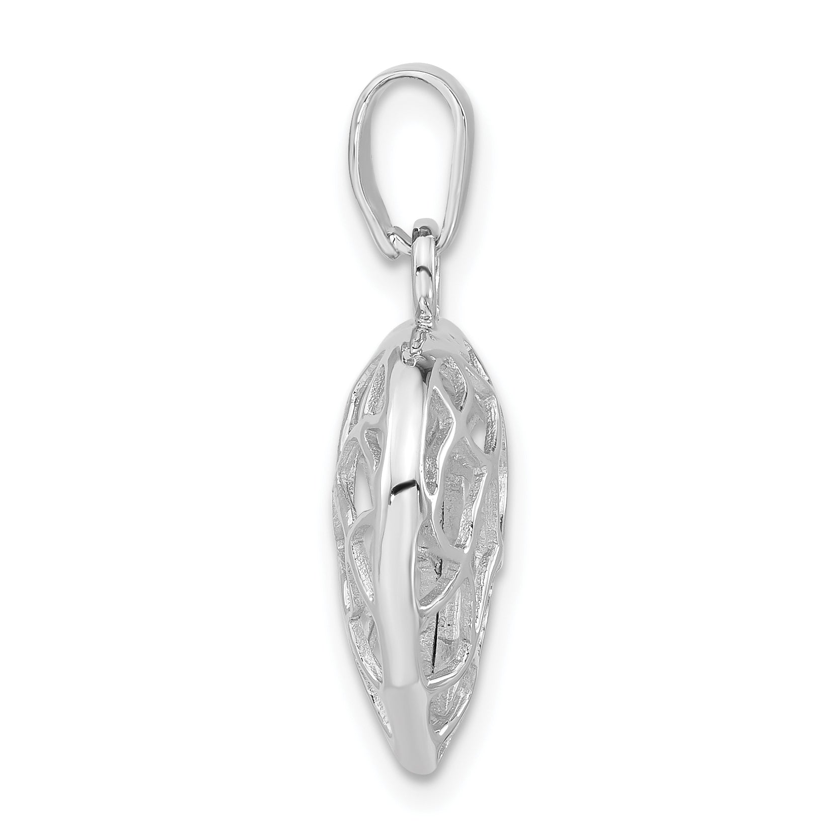 Sterling Silver Rhodium-Plated Heart Pendant