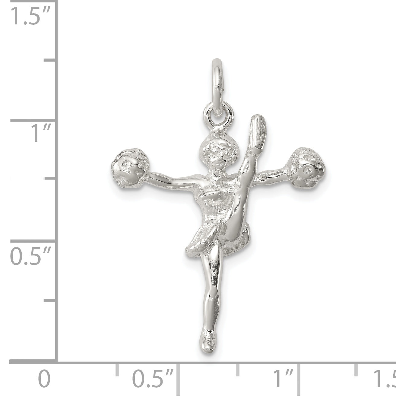 Sterling Silver Cheerleader Charm