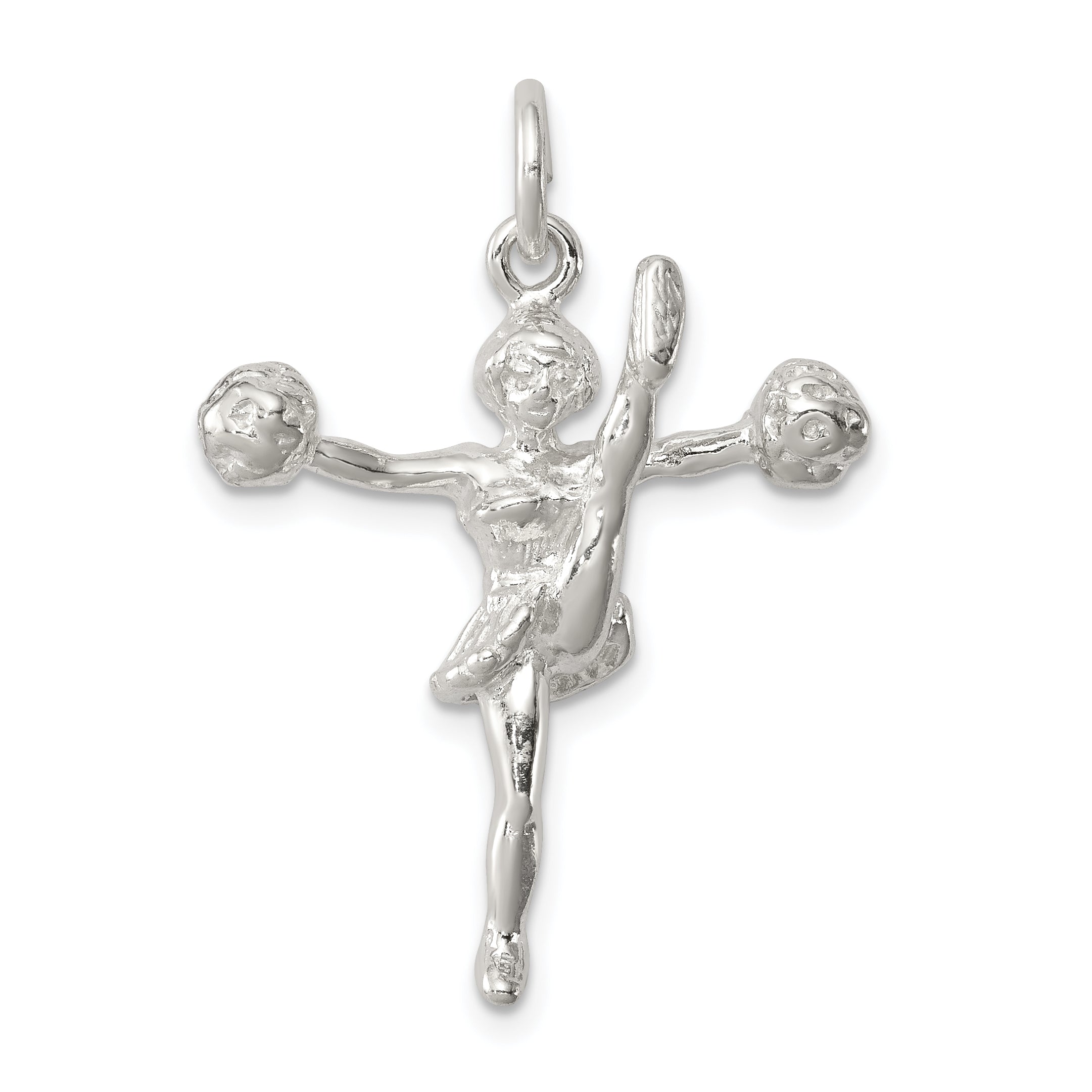 Sterling Silver Cheerleader Charm