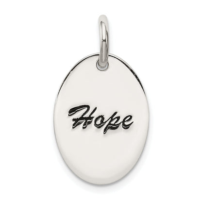 Sterling Silver Polished Enamel Hope Pendant