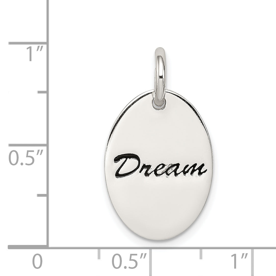 Sterling Silver Polished Enamel Dream Pendant