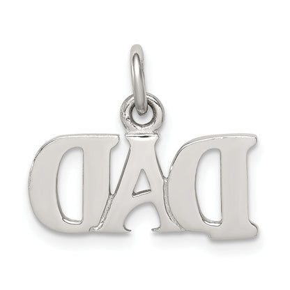 Sterling Silver Rhodium-Plated Dad Charm