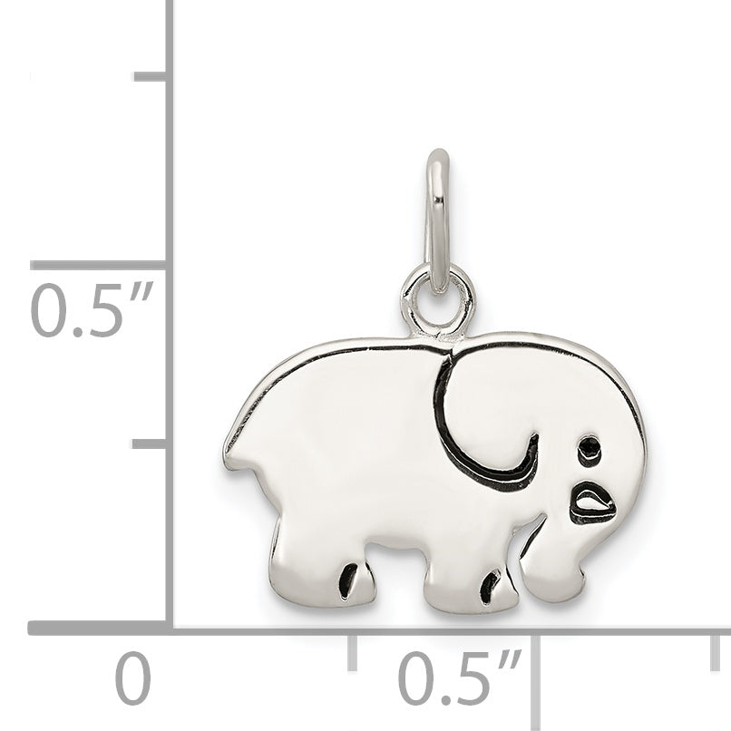 Sterling Silver Enameled Elephant Charm