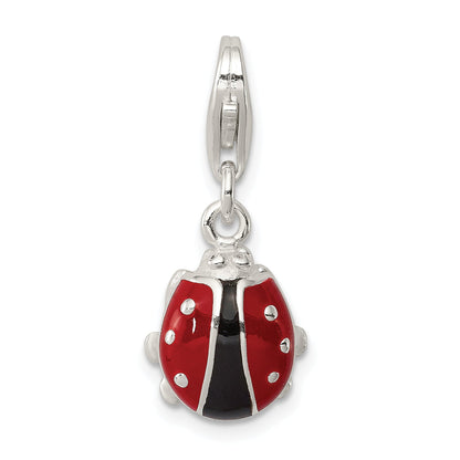 Sterling Silver Enameled Lady Bug Charm