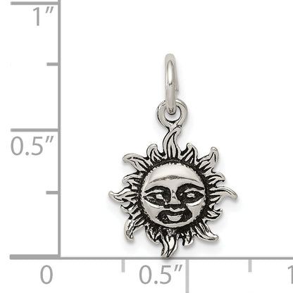 Sterling Silver Antiqued Sun Charm