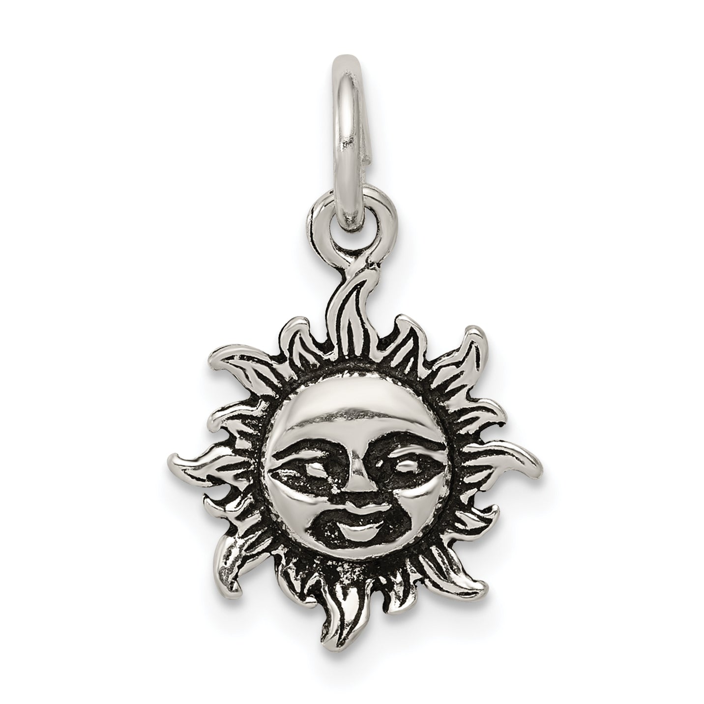 Sterling Silver Antiqued Sun Charm