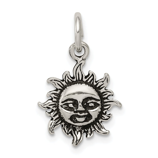 Sterling Silver Antiqued Sun Charm