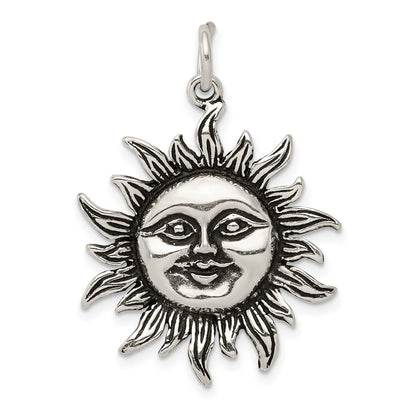 Sterling Silver Antiqued Sun Charm