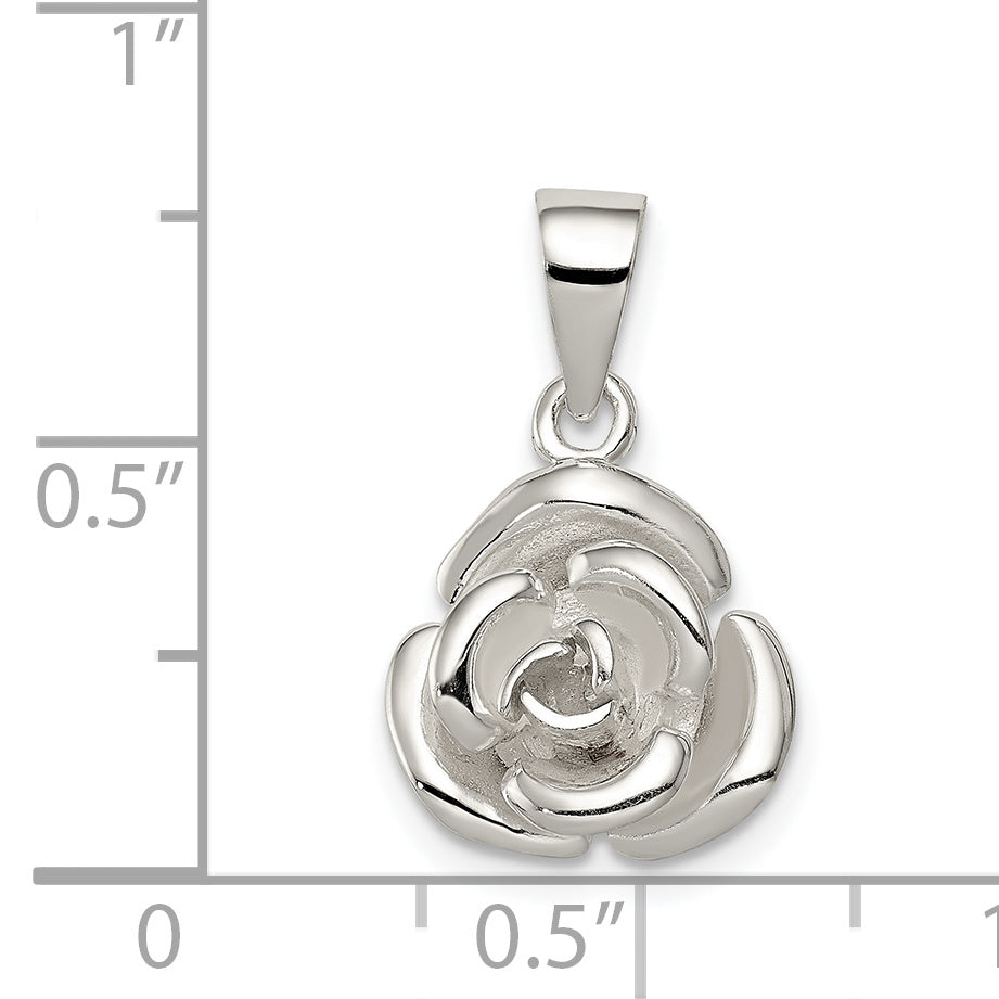 Sterling Silver Rose Pendant