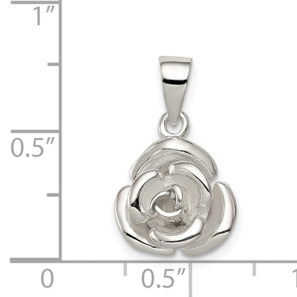 Sterling Silver Rose Pendant