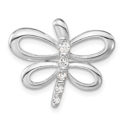 Sterling Silver Cz Dragonfly Pendant