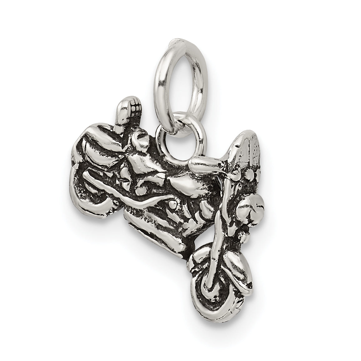 Sterling Silver Antiqued Motorcycle Charm