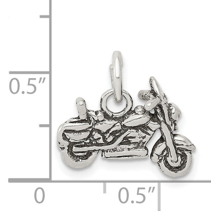 Sterling Silver Antiqued Motorcycle Charm
