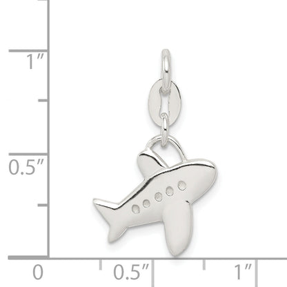 Sterling Silver Polished Airplane Charm