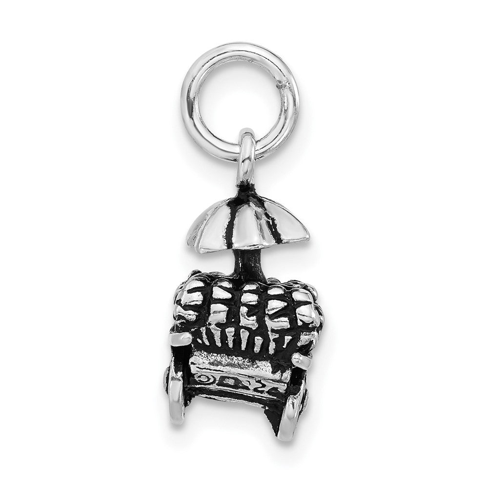 Sterling Silver 3-D Polished & Antiqued Fruit Cart Charm