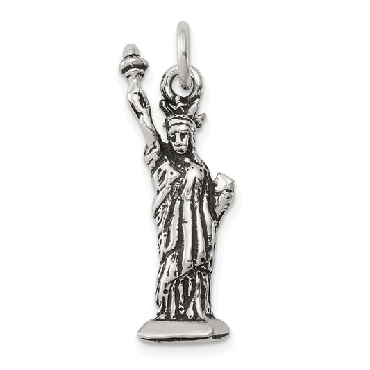 Sterling Silver Antiqued Statue Of Liberty Charm