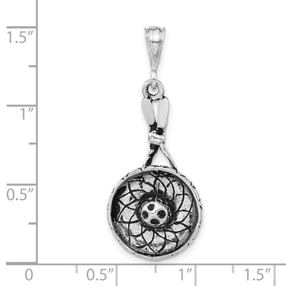 Sterling Silver Polished & Antiqued Sombrero Charm