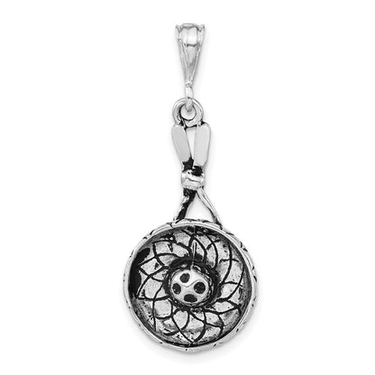 Sterling Silver Polished & Antiqued Sombrero Charm
