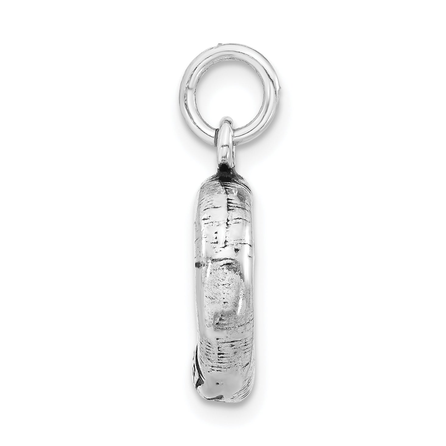 Sterling Silver 3-D Polished & Antiqued Seashell Charm