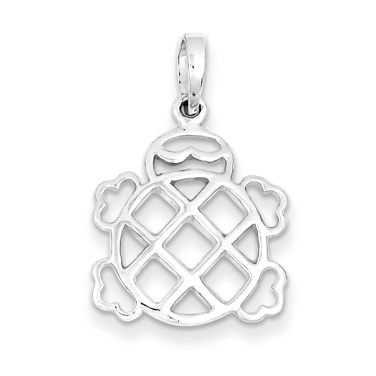 Sterling Silver Polished Turtle Pendant