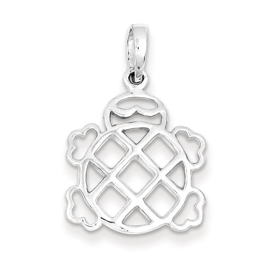 Sterling Silver Polished Turtle Pendant