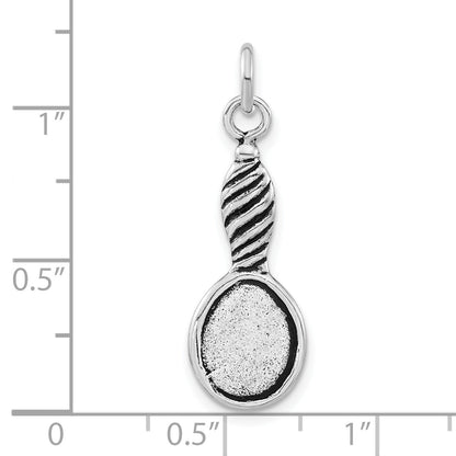 Sterling Silver Polished & Antiqued Vintage Hand Mirror Charm