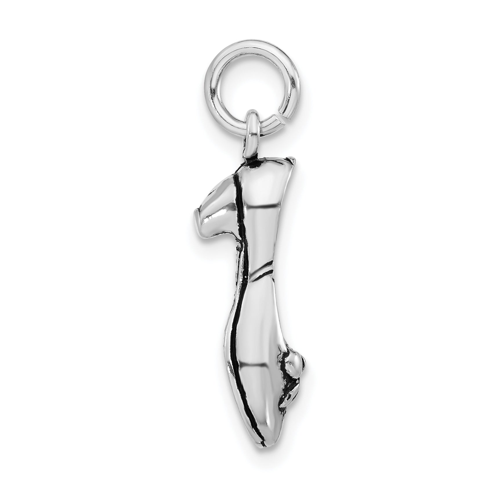 Sterling Silver 3-D Polished & Antiqued High Heel Charm