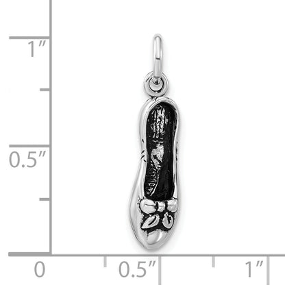 Sterling Silver 3-D Polished & Antiqued High Heel Charm