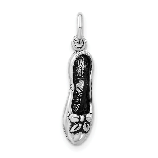 Sterling Silver 3-D Polished & Antiqued High Heel Charm