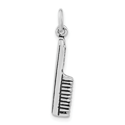 Sterling Silver Polished & Antiqued Hair Comb Charm