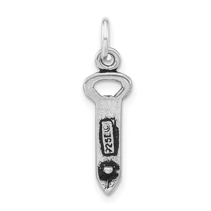 Sterling Silver Polished & Antiqued Bottle Opener Charm