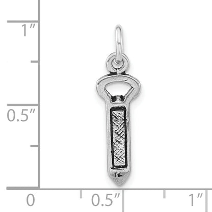 Sterling Silver Polished & Antiqued Bottle Opener Charm