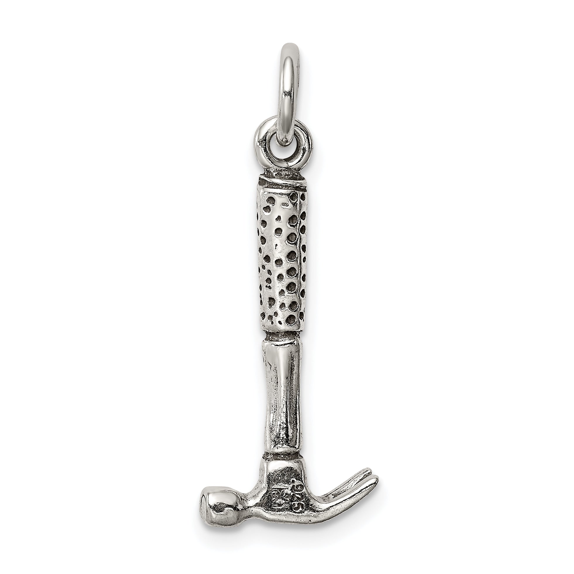 Sterling Silver Antiqued Hammer Charm