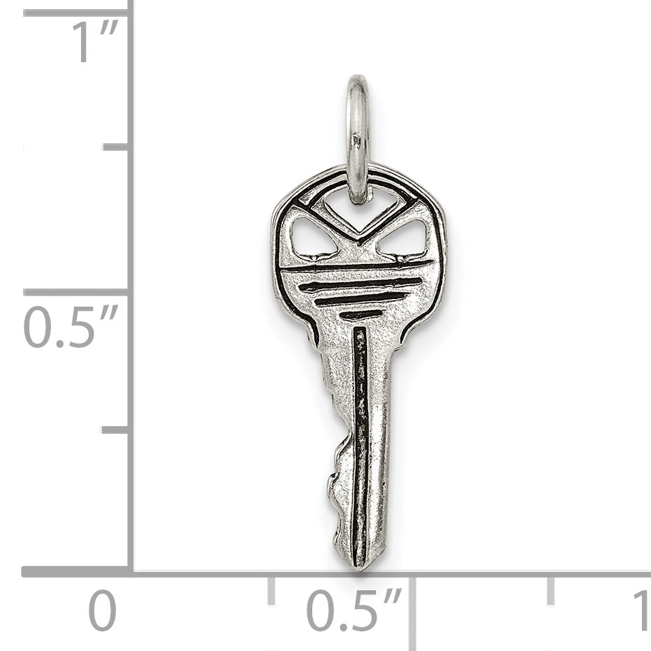 Sterling Silver Antiqued Key Charm