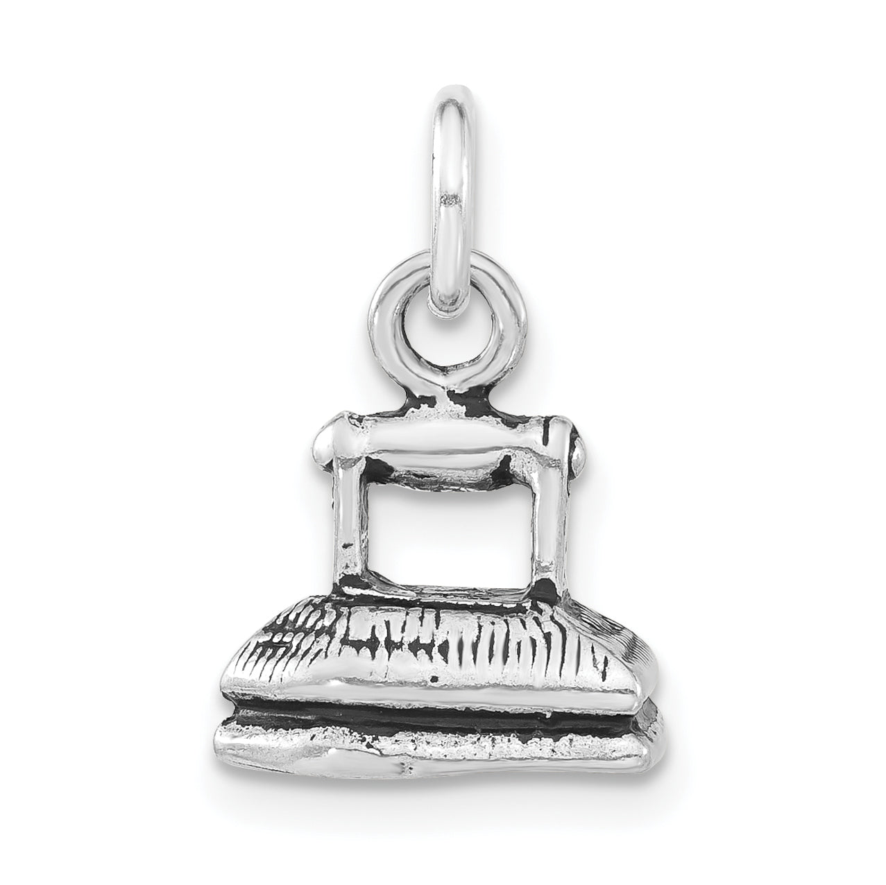 Sterling Silver 3-D Antiqued Clothing Iron Charm