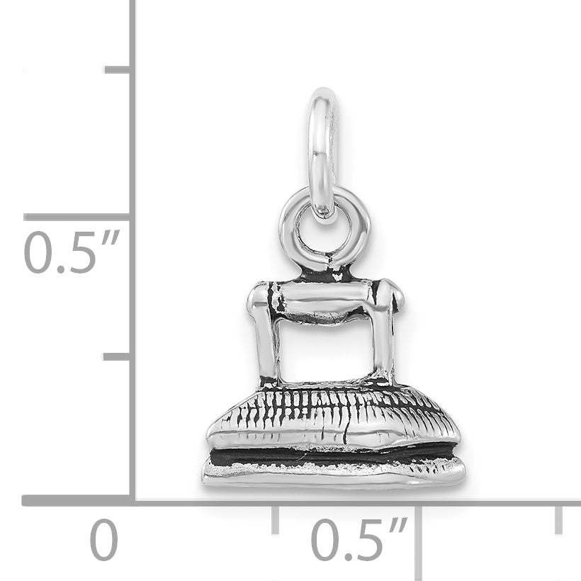 Sterling Silver 3-D Antiqued Clothing Iron Charm