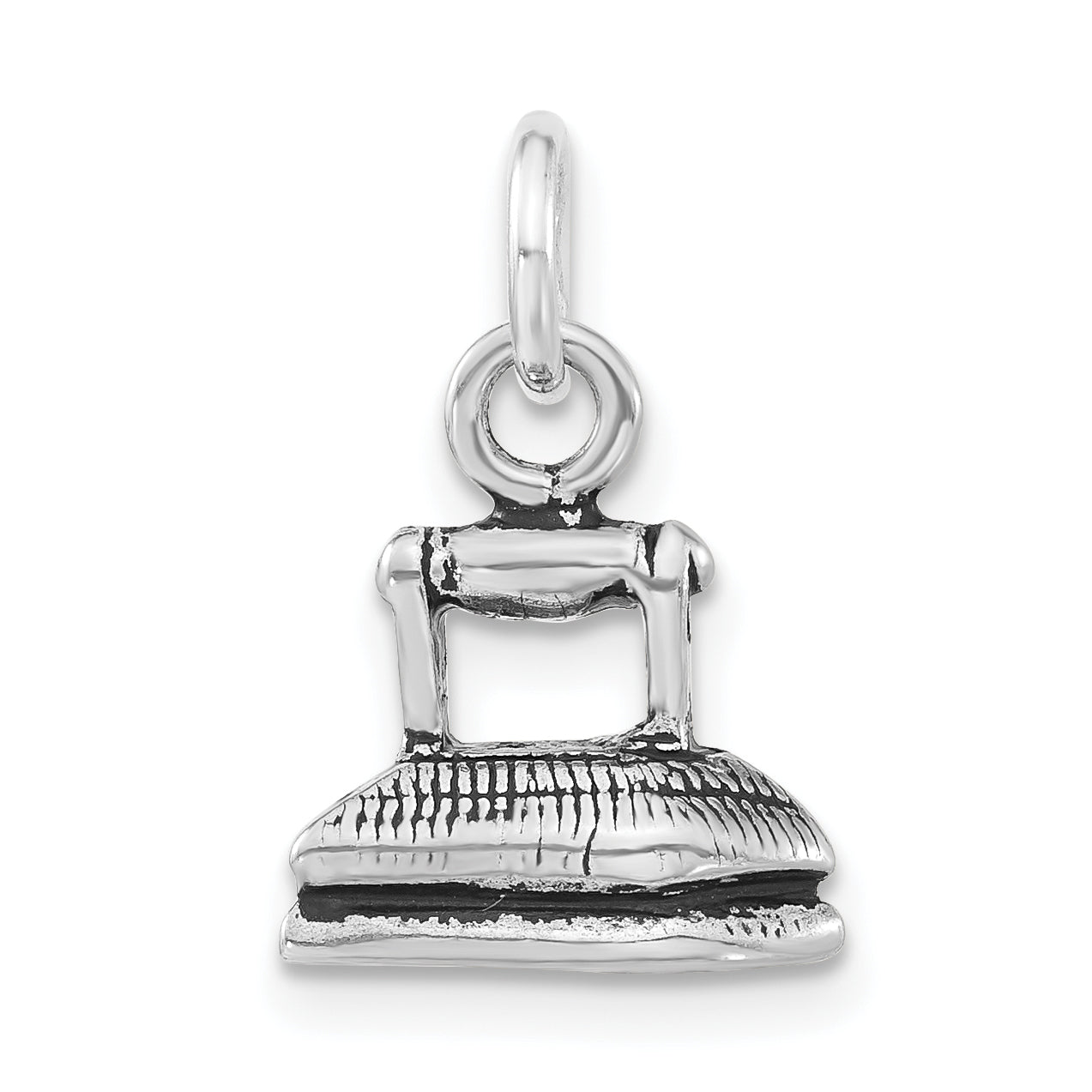 Sterling Silver 3-D Antiqued Clothing Iron Charm