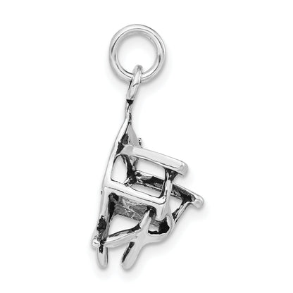 Sterling Silver 3-D Polished & Antiqued Directors Chair Charm