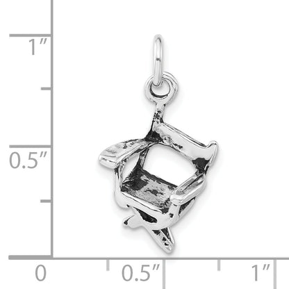 Sterling Silver 3-D Polished & Antiqued Directors Chair Charm