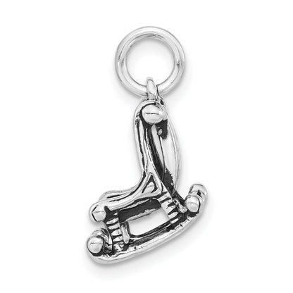 Sterling Silver 3-D Polished & Antiqued Rocking Chair Charm