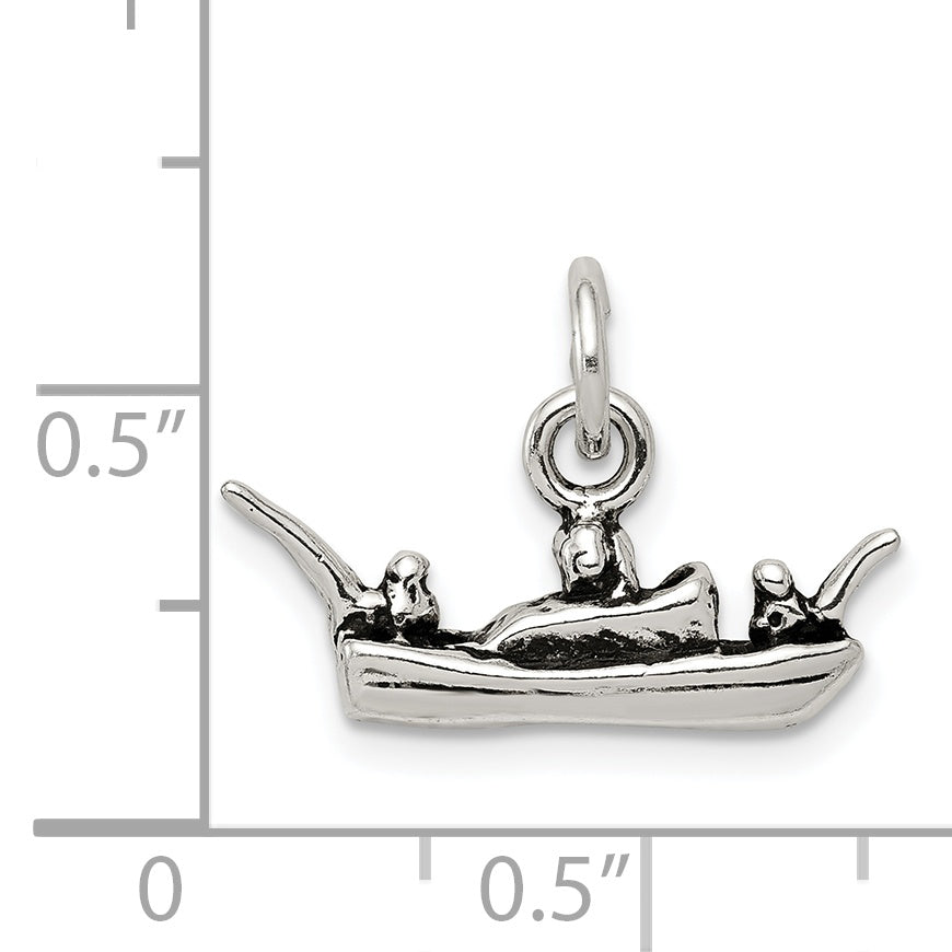 Sterling Silver Antiqued Boat Charm