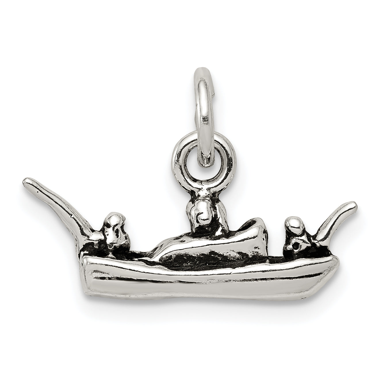 Sterling Silver Antiqued Boat Charm