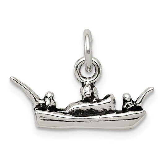 Sterling Silver Antiqued Boat Charm