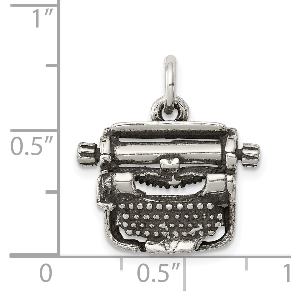 Sterling Silver Antiqued Typewriter Charm